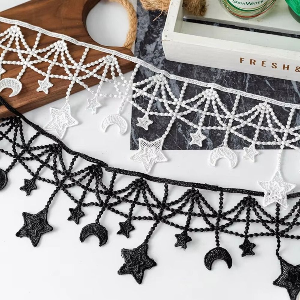 흑백 레이스 트림 리본 폭 10CM 별과 달 디자인 장 - Lace Ribbon Trim 리뷰 및 가격