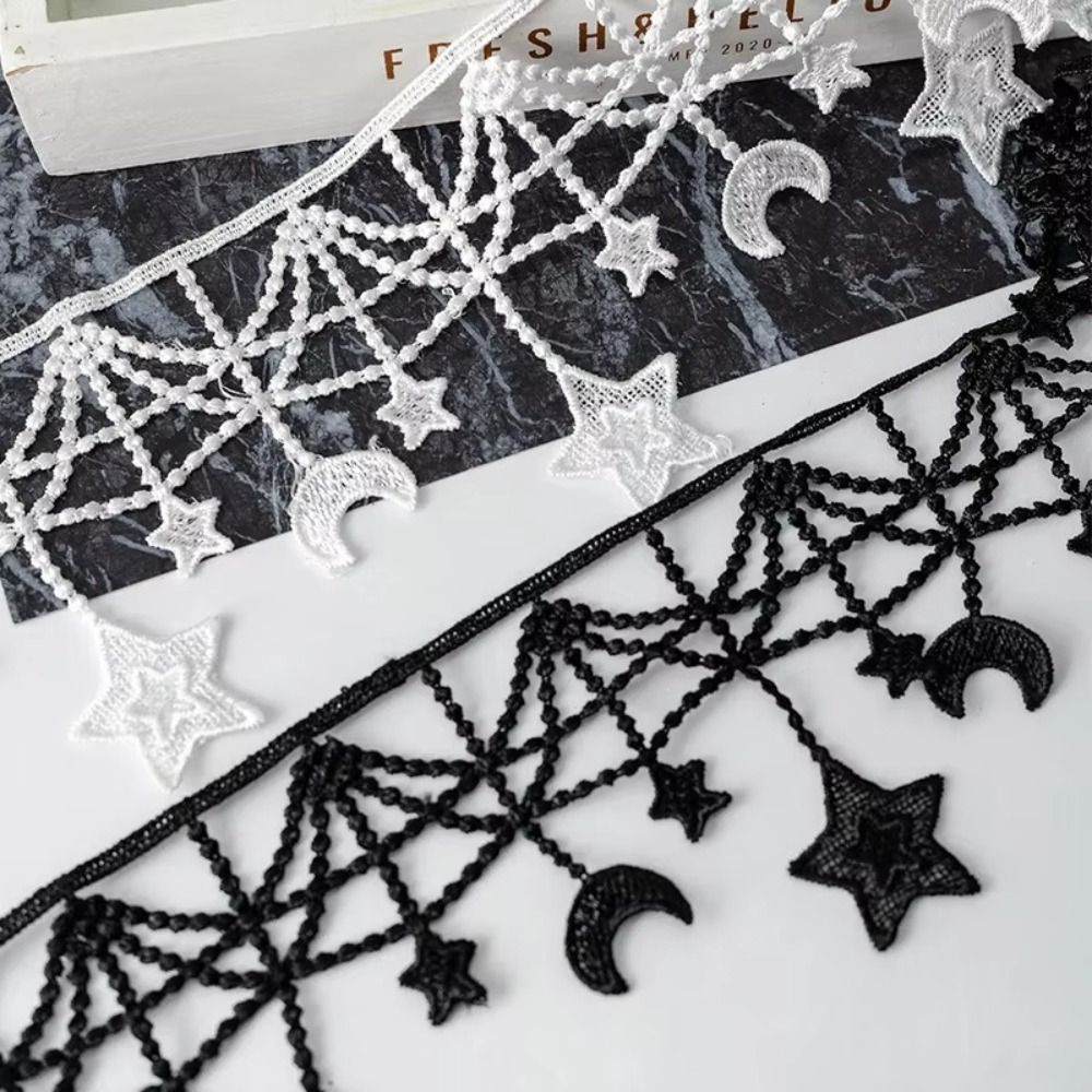 흑백 레이스 트림 리본 폭 10CM 별과 달 디자인 장 - Lace Ribbon Trim 리뷰 및 가격